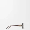 Rechteckige Slim-Sonnenbrille Grau