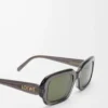 Rechteckige Slim-Sonnenbrille Grau