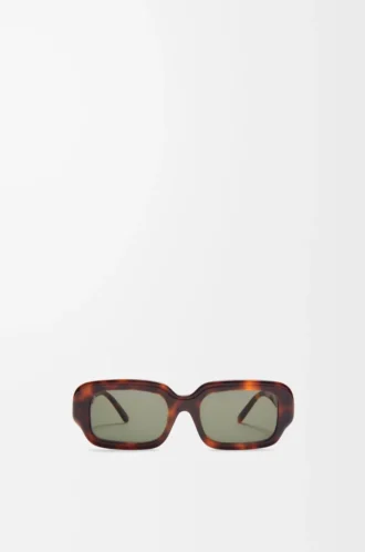 Rechteckige Slim-Sonnenbrille Havanna