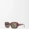 Rechteckige Slim-Sonnenbrille Havanna