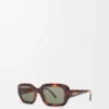 Rechteckige Slim-Sonnenbrille Havanna