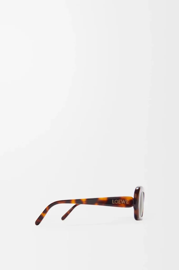 Rechteckige Slim-Sonnenbrille Havanna