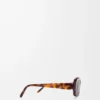 Rechteckige Slim-Sonnenbrille Havanna