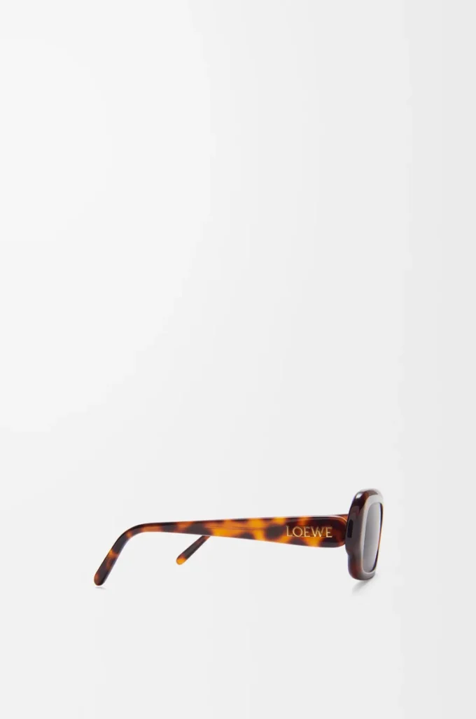 Rechteckige Slim-Sonnenbrille Havanna