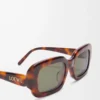 Rechteckige Slim-Sonnenbrille Havanna