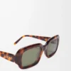 Rechteckige Slim-Sonnenbrille Havanna