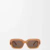 Rechteckige Slim-Sonnenbrille Hellkaramell