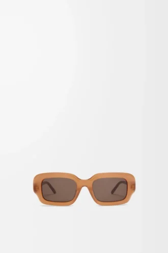 Rechteckige Slim-Sonnenbrille Hellkaramell