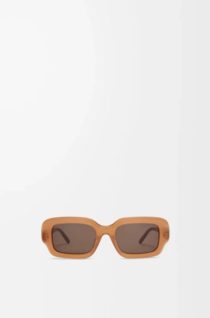 Rechteckige Slim-Sonnenbrille Hellkaramell