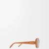 Rechteckige Slim-Sonnenbrille Hellkaramell