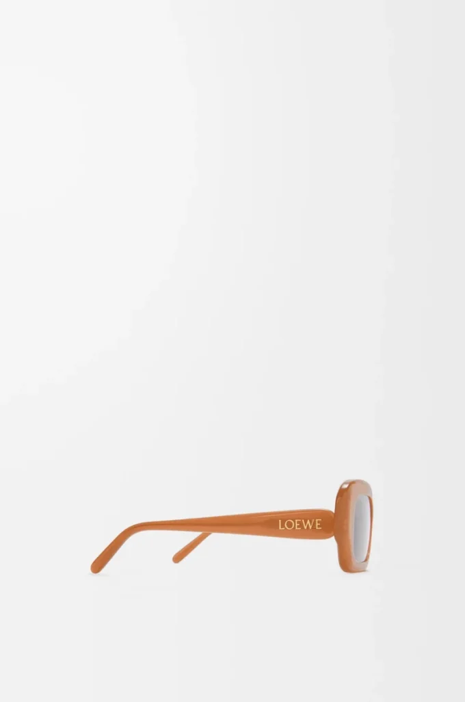 Rechteckige Slim-Sonnenbrille Hellkaramell