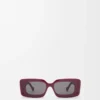 Rechteckige Sonnenbrille Burgunderrot
