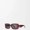 Rechteckige Sonnenbrille Burgunderrot