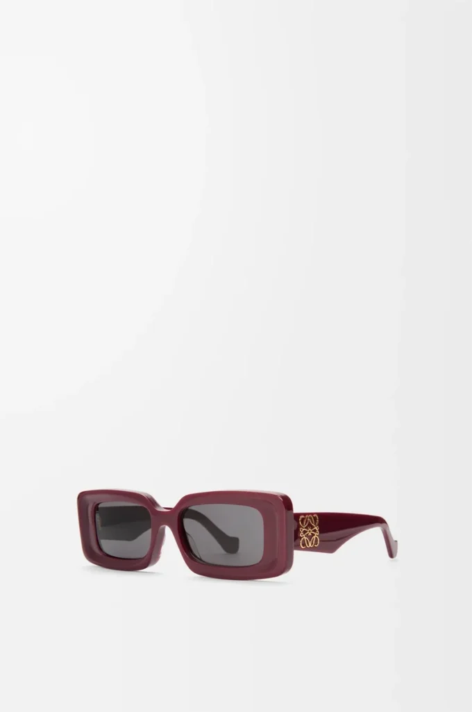 Rechteckige Sonnenbrille Burgunderrot