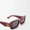 Rechteckige Sonnenbrille Burgunderrot