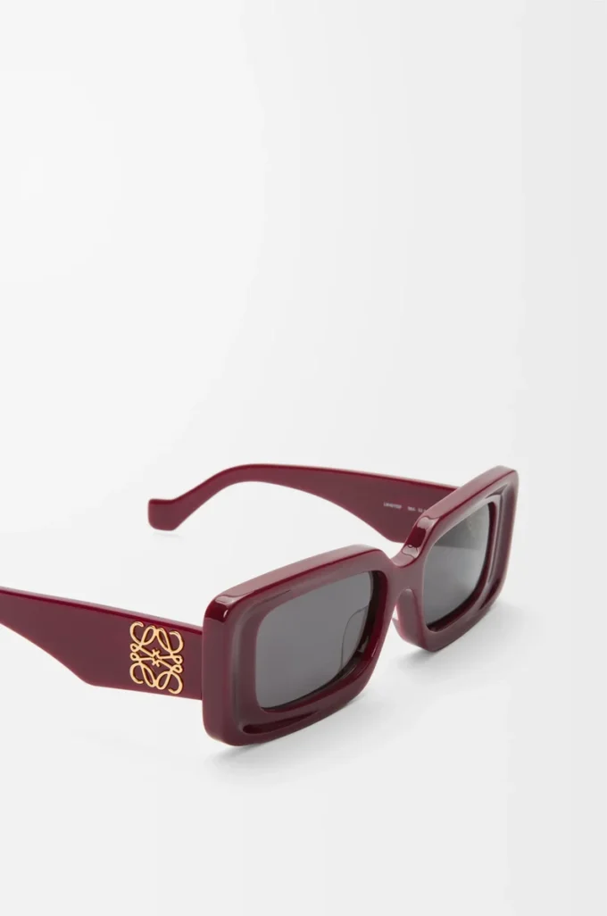 Rechteckige Sonnenbrille Burgunderrot