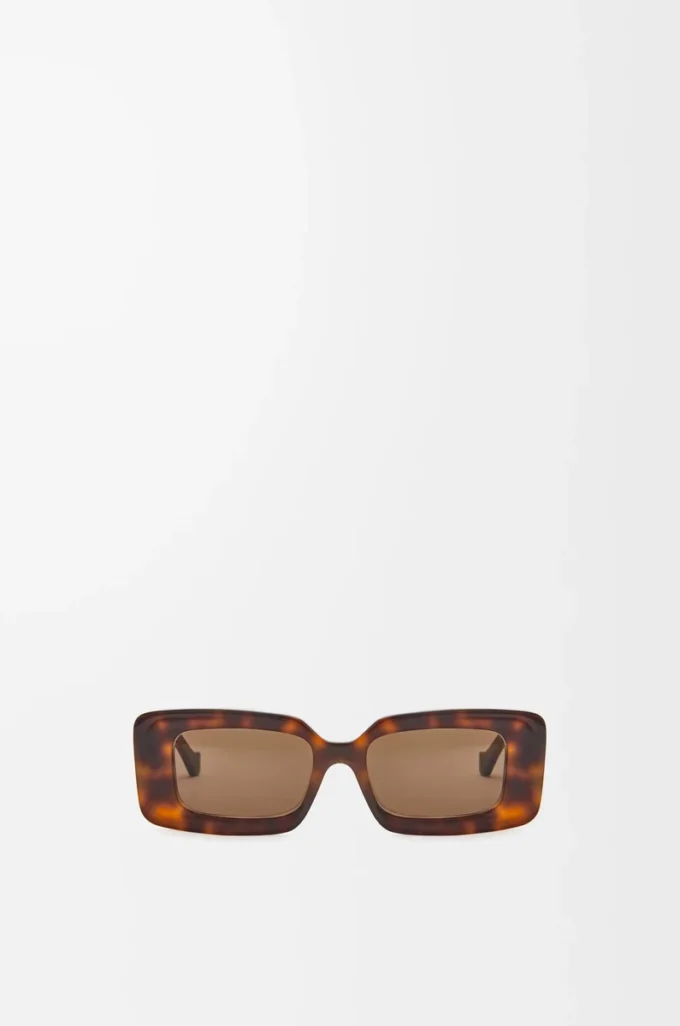 Rechteckige Sonnenbrille Havana