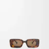 Rechteckige Sonnenbrille Havana