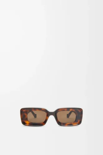 Rechteckige Sonnenbrille Havana