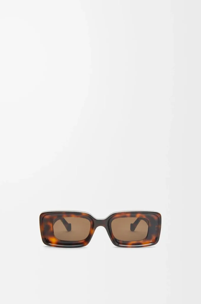 Rechteckige Sonnenbrille Havana