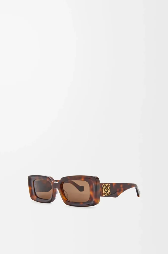 Rechteckige Sonnenbrille Havana
