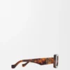 Rechteckige Sonnenbrille Havana