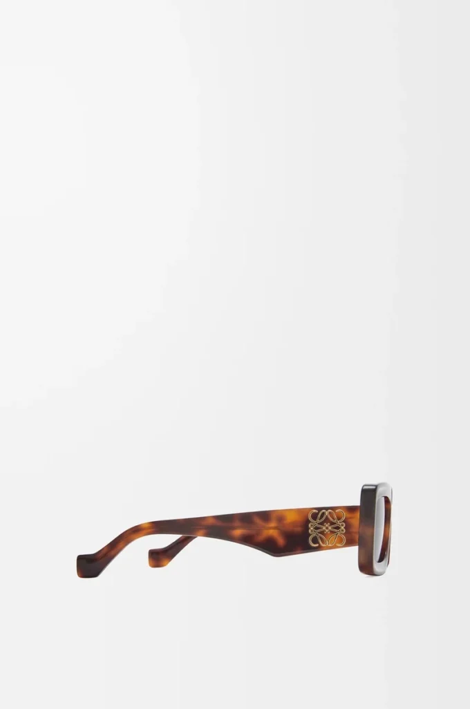 Rechteckige Sonnenbrille Havana