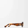 Rechteckige Sonnenbrille Havana