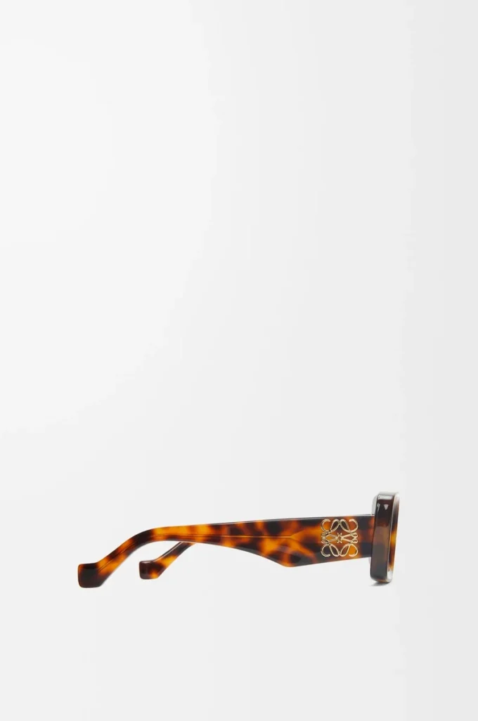 Rechteckige Sonnenbrille Havana
