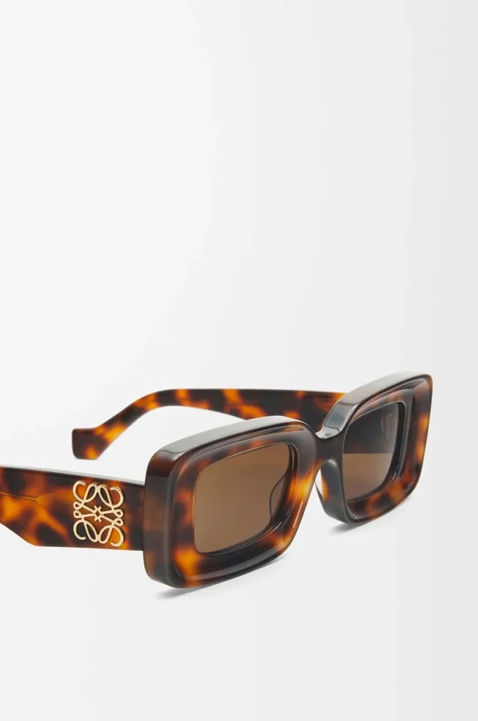 Rechteckige Sonnenbrille Havana