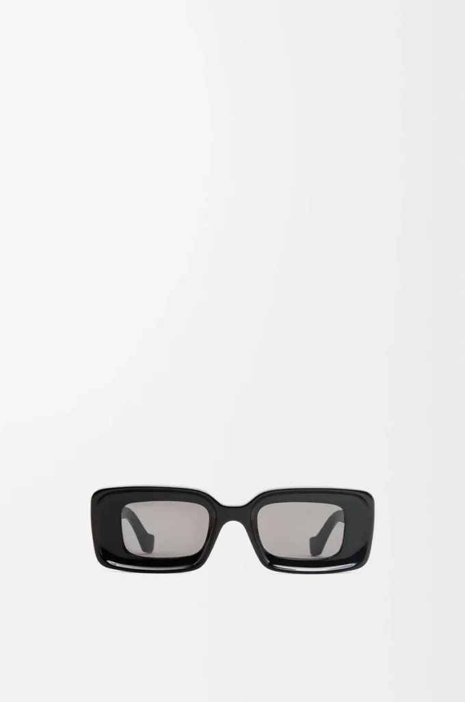 Rechteckige Sonnenbrille Schwarz
