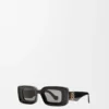 Rechteckige Sonnenbrille Schwarz