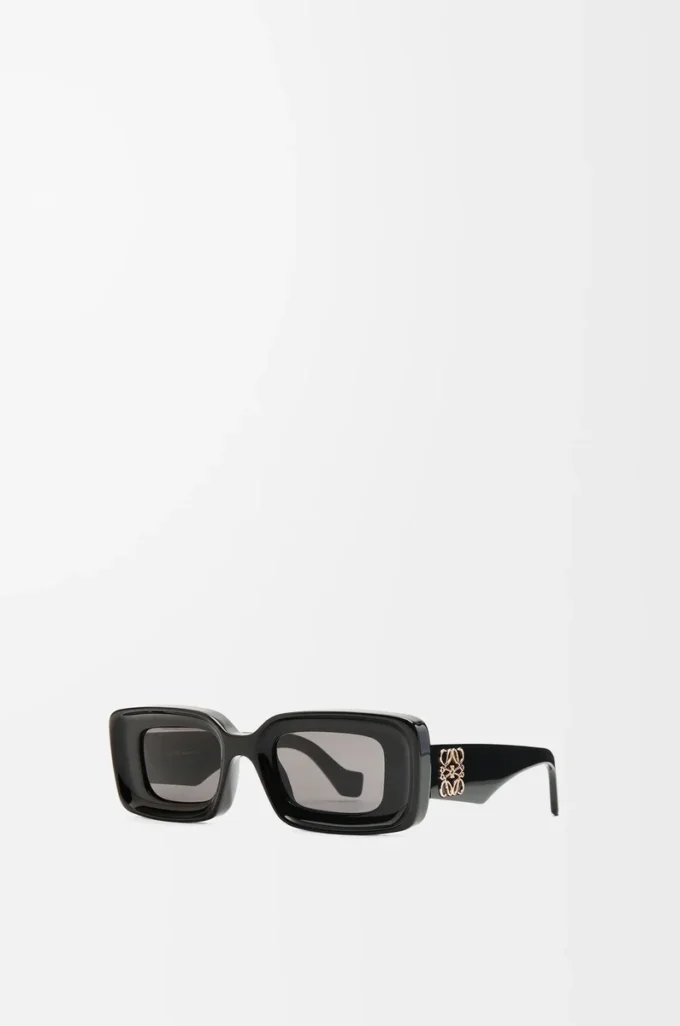 Rechteckige Sonnenbrille Schwarz