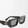 Rechteckige Sonnenbrille Schwarz