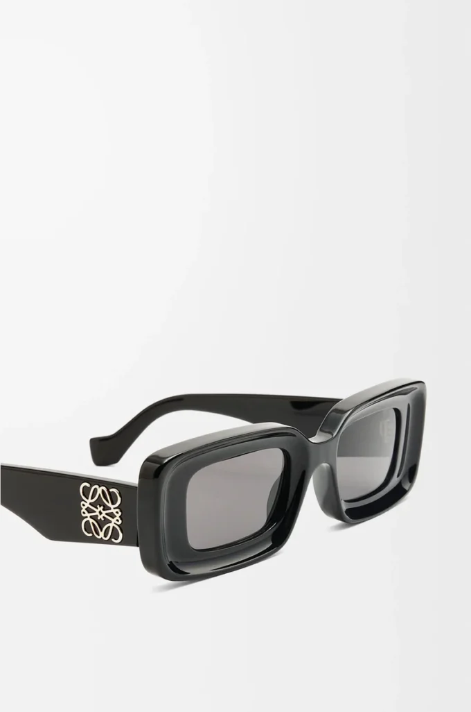 Rechteckige Sonnenbrille Schwarz
