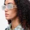 Rechteckige Sonnenbrille White