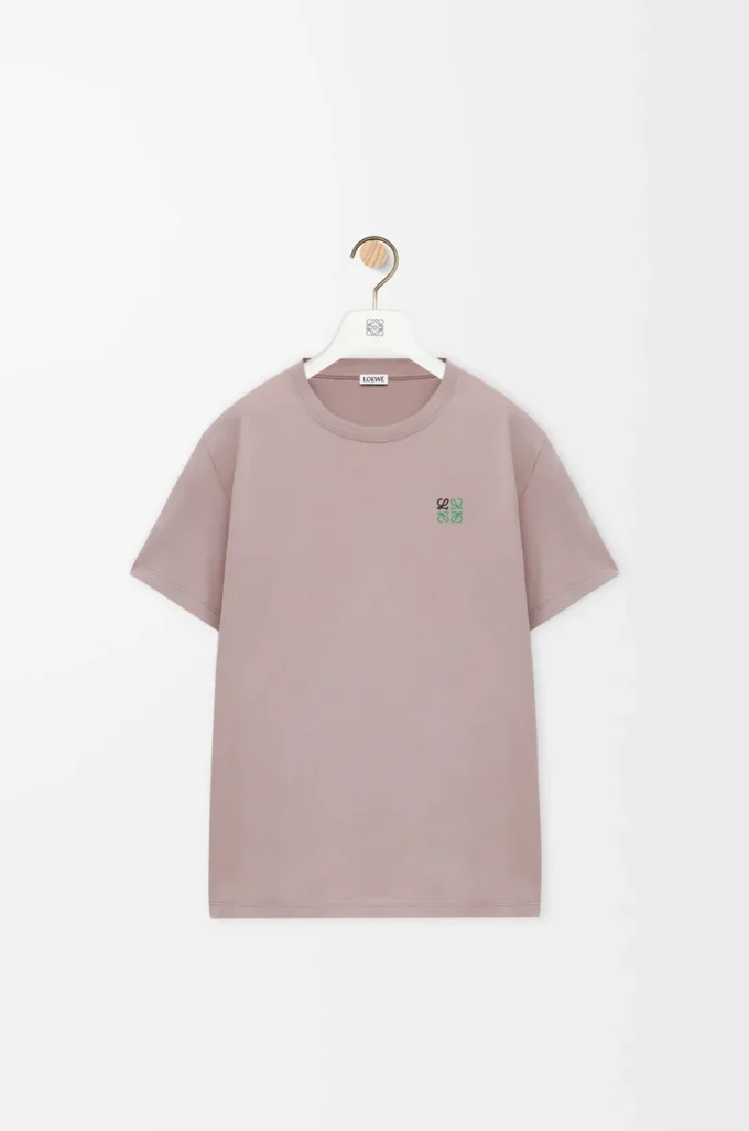 Regular Fit T-Shirt aus Baumwolle Hellrosa