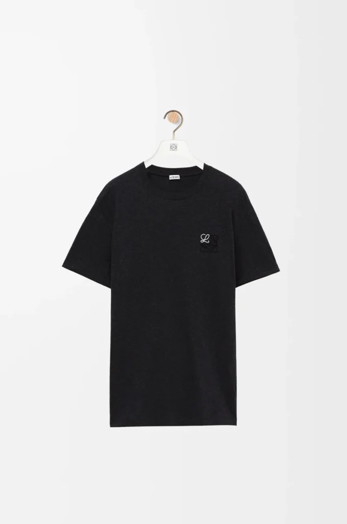 Regular Fit T-Shirt aus Baumwolle in Anthrazit