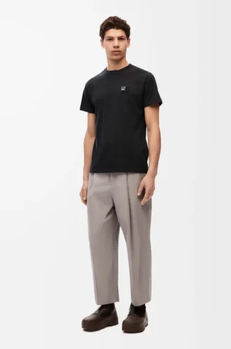 Regular Fit T-Shirt aus Baumwolle in Anthrazit