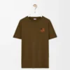 Regular Fit T-Shirt aus Baumwolle in Khaki Green
