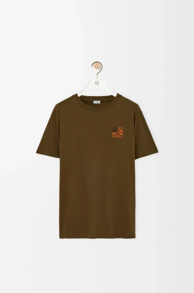 Regular Fit T-Shirt aus Baumwolle in Khaki Green