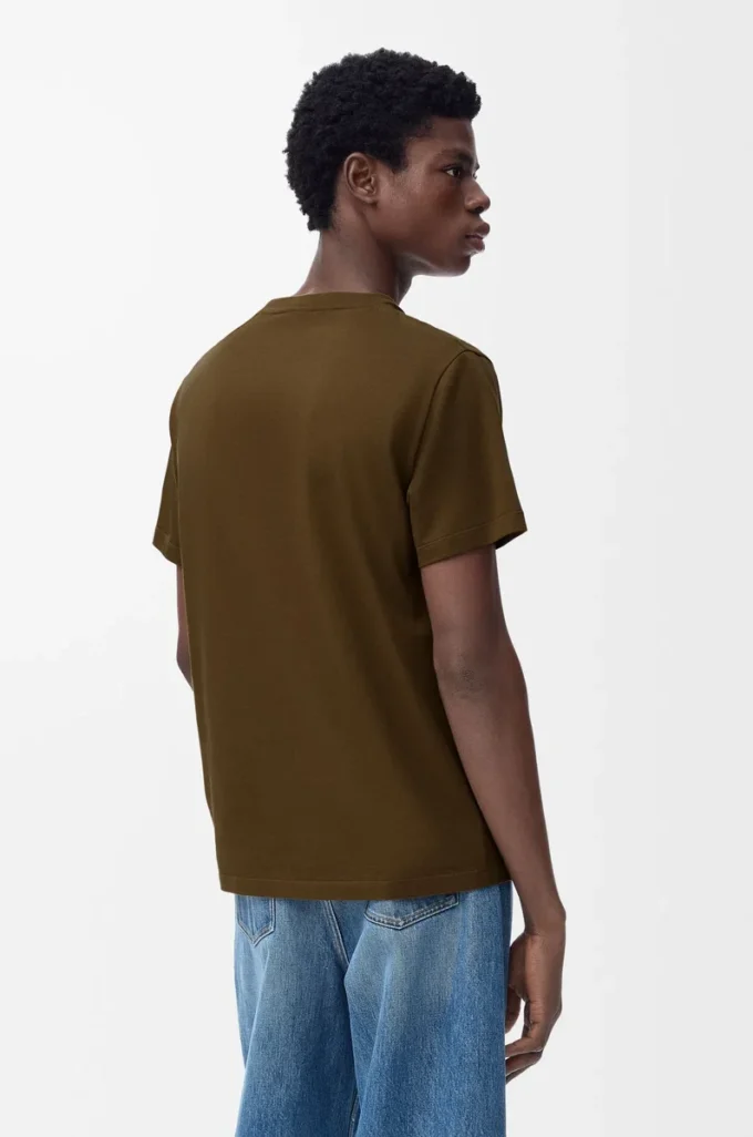 Regular Fit T-Shirt aus Baumwolle in Khaki Green