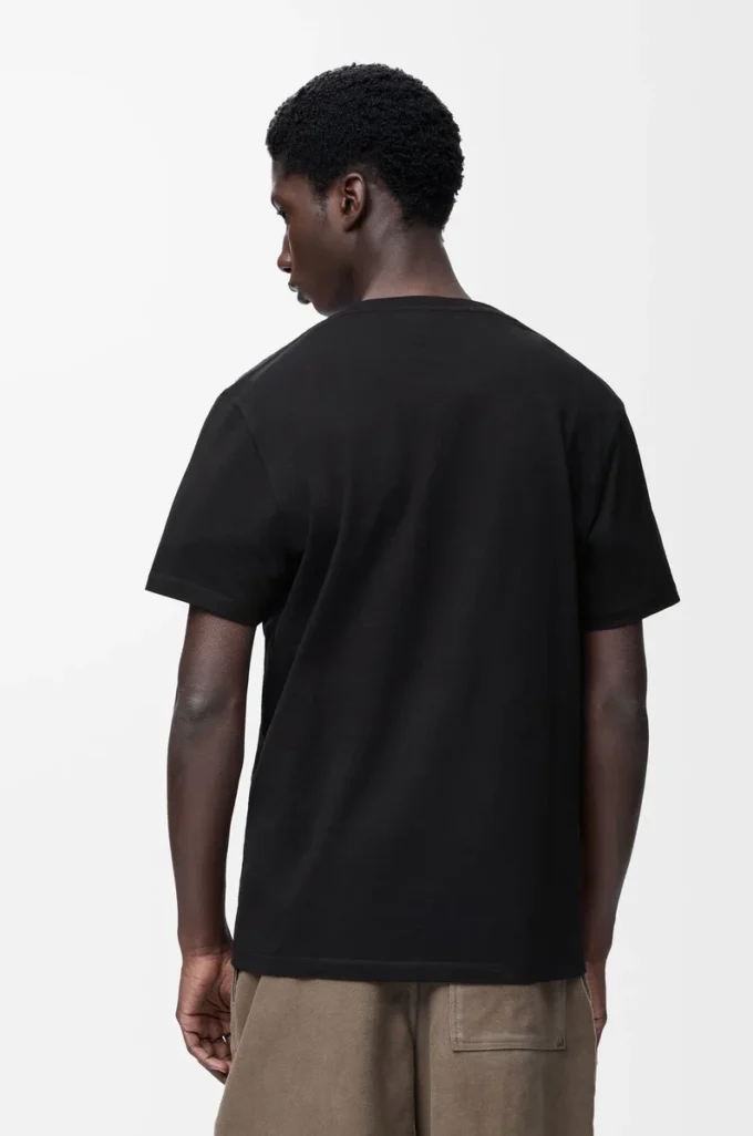 Regular Fit T-Shirt aus Baumwolle in Schwarz