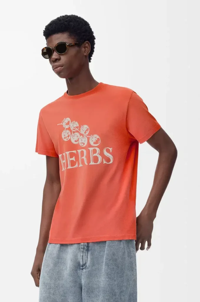 Regular Fit T-Shirt aus Baumwolle Orange