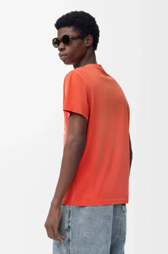 Regular Fit T-Shirt aus Baumwolle Orange