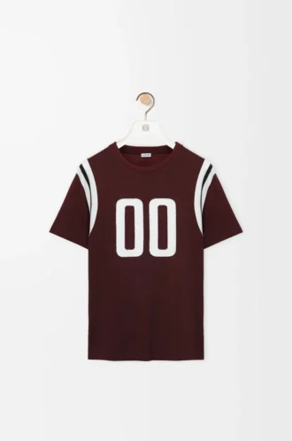Regular Fit T-Shirt aus Baumwolle und Viskose Burgunderrot