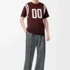 Regular Fit T-Shirt aus Baumwolle und Viskose Burgunderrot