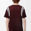 Regular Fit T-Shirt aus Baumwolle und Viskose Burgunderrot