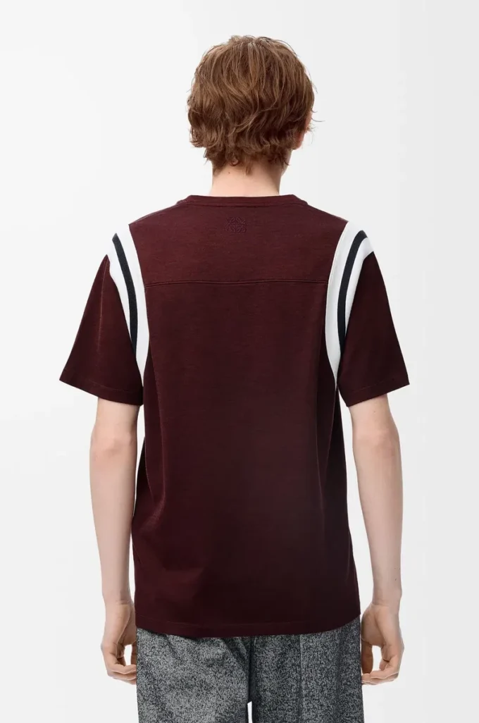 Regular Fit T-Shirt aus Baumwolle und Viskose Burgunderrot