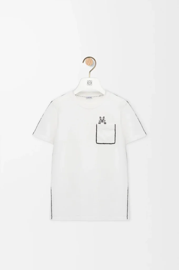 Regular Fit T-Shirt aus Baumwolle Weiß